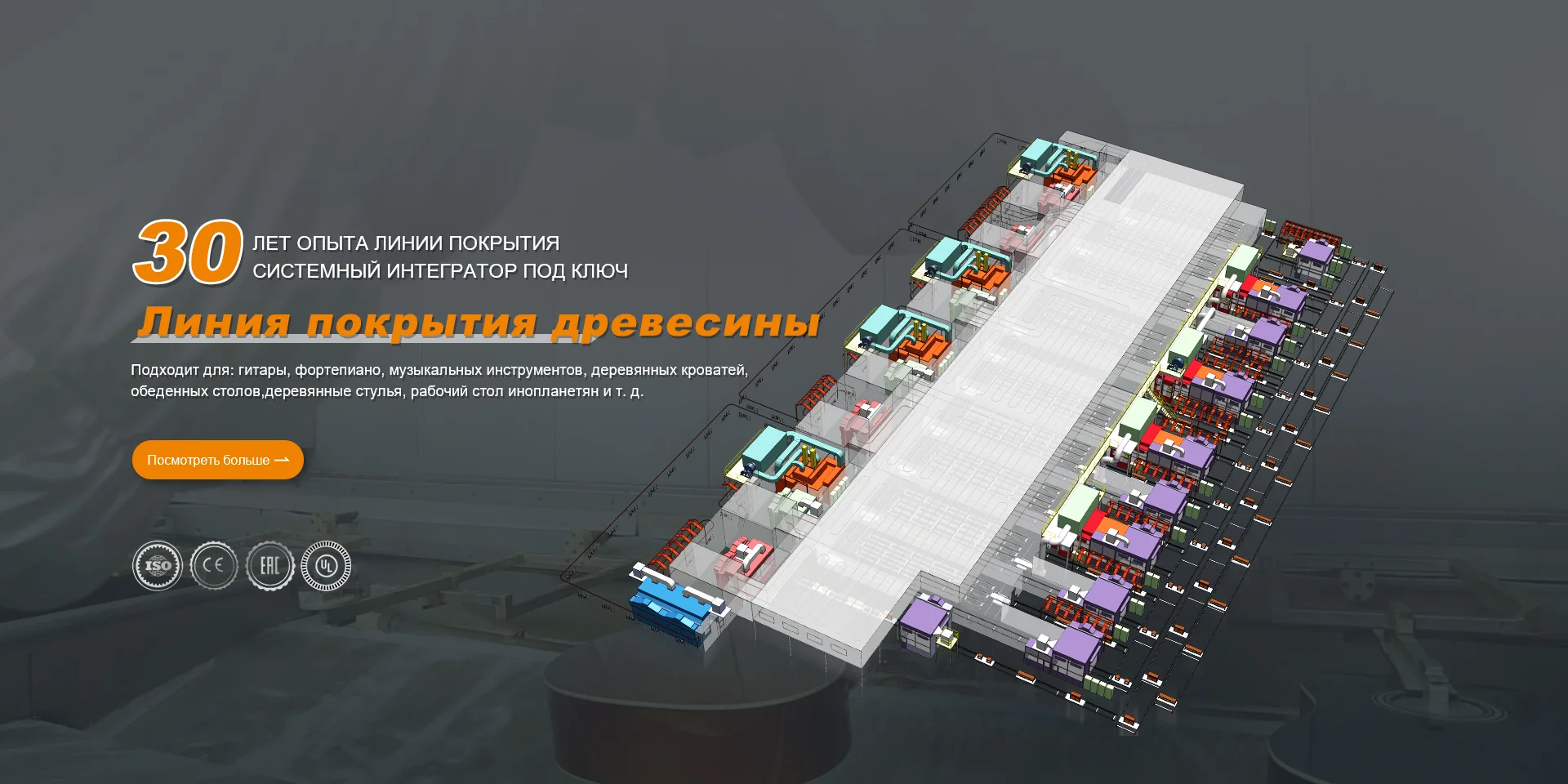 Линия покрытия древесины