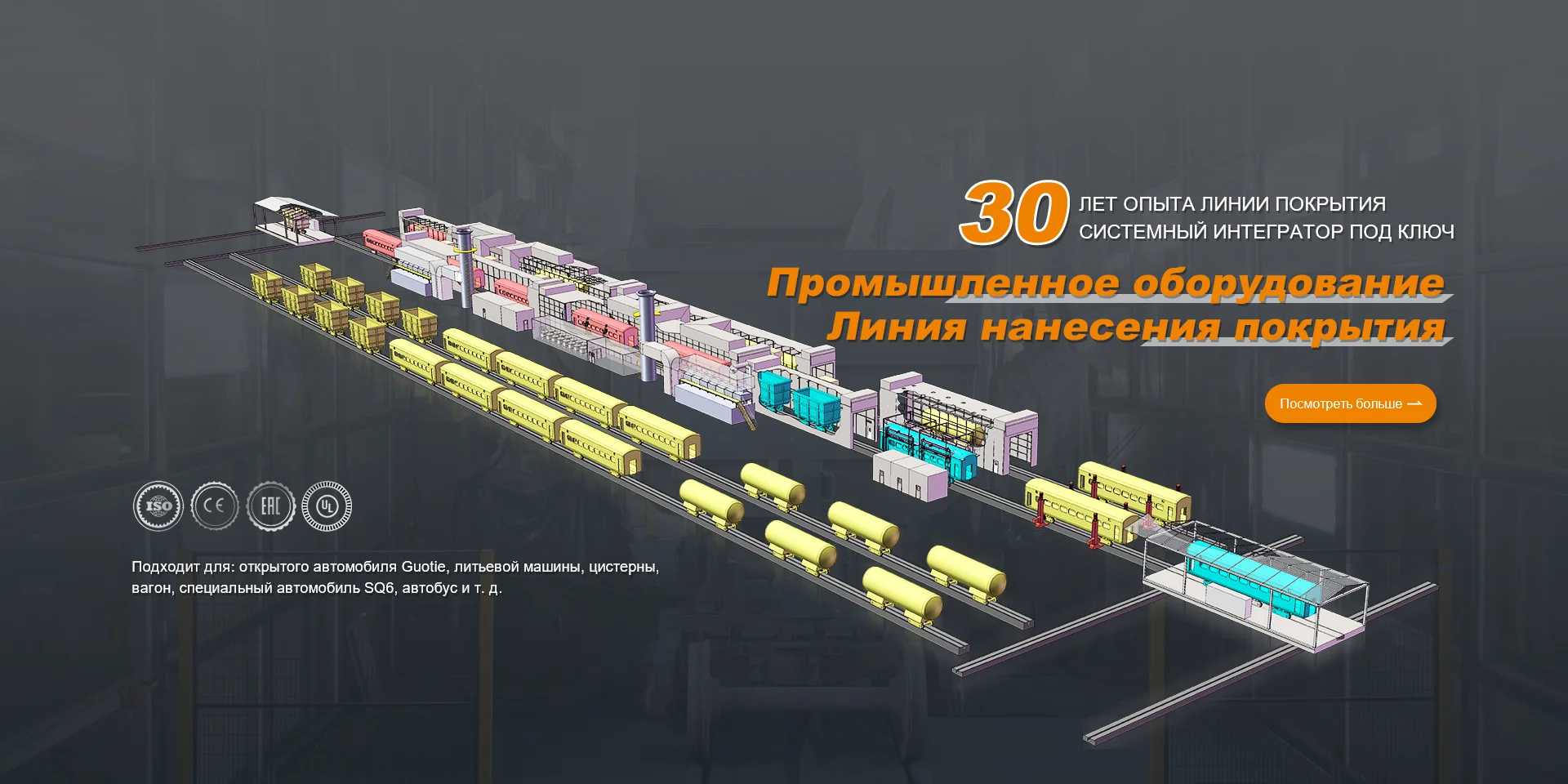 Линия нанесения покрытия на промышленное оборудование